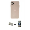 MARSİLYAN™- iPhone 11 Pro Max Kılıf Atlas Minimal Prime - Siyah 34D Hayalet Izgaralı Cam + Rainbow Kamera Lens Koruma Cam - GD