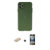 MARSİLYAN™- iPhone 11 Pro Max Kılıf Atlas Minimal Prime - Siyah 34D Hayalet Izgaralı Cam + Renkli Kamera Lens Koruma Cam - SI