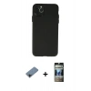 MARSİLYAN™- iPhone 11 Pro Max Kılıf Atlas Minimal Prime - Siyah 34D Hayalet Izgaralı Cam + Shine Kamera Lens Koruma Cam - SH