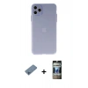 MARSİLYAN™- iPhone 11 Pro Max Kılıf Atlas Minimal Prime - Siyah 34D Hayalet Izgaralı Cam + Shine Kamera Lens Koruma Cam - MI