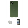 MARSİLYAN™- iPhone 11 Pro Max Kılıf Atlas Minimal Prime - Siyah 34D Hayalet Izgaralı Cam + Pers Alüminyum Kamera Lens - YL