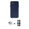 MARSİLYAN™- iPhone 11 Pro Max Kılıf Atlas Minimal Prime - Siyah 34D Hayalet Izgaralı Cam + Pers Alüminyum Kamera Lens - YL