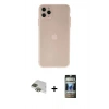 MARSİLYAN™- iPhone 11 Pro Max Kılıf Atlas Minimal Prime - Siyah 34D Hayalet Izgaralı Cam + Pers Alüminyum Kamera Lens - YL