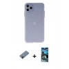 MARSİLYAN™- iPhone 11 Pro Max Kılıf Atlas Minimal Prime - Siyah 34D Izgaralı Cam + Shine Kamera Lens Koruma Cam - GD