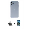 MARSİLYAN™- iPhone 11 Pro Max Kılıf Atlas Minimal Prime - Siyah 34D Izgaralı Cam + Kamera Lens Koruma Cam - SF