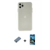 MARSİLYAN™- iPhone 11 Pro Max Kılıf Atlas Minimal Prime - Siyah 34D Izgaralı Cam + Metal Kamera Lens Koruma Cam - AKYL