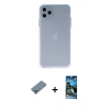 MARSİLYAN™- iPhone 11 Pro Max Kılıf Atlas Minimal Prime - Siyah 34D Izgaralı Cam + Metal Kamera Lens Koruma Cam - MR