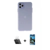 MARSİLYAN™- iPhone 11 Pro Max Kılıf Atlas Minimal Prime - Siyah 34D Izgaralı Cam + Kamera Lens Koruma Cam - SF