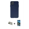 MARSİLYAN™- iPhone 11 Pro Max Kılıf Atlas Minimal Prime - Siyah 34D Izgaralı Cam + Yeşil Rainbow Kamera Lens Koruma Cam