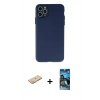MARSİLYAN™- iPhone 11 Pro Max Kılıf Atlas Minimal Prime - Siyah 34D Izgaralı Cam + Renkli Kamera Lens Koruma Cam - YL
