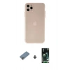 MARSİLYAN™- iPhone 11 Pro Max Kılıf Atlas Minimal Prime - Siyah 360 Mat Full Body Arka Koruyucu + Metal Kamera Lens Koruma Cam - AKYL