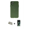 MARSİLYAN™- iPhone 11 Pro Max Kılıf Atlas Minimal Prime - Siyah 360 Mat Full Body Arka Koruyucu + Rainbow Kamera Lens Koruma Cam - GD