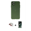MARSİLYAN™- iPhone 11 Pro Max Kılıf Atlas Minimal Prime - Siyah 360 Mat Full Body Arka Koruyucu + Pers Alüminyum Kamera Lens - KI