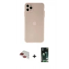 MARSİLYAN™- iPhone 11 Pro Max Kılıf Atlas Minimal Prime - Siyah 360 Mat Full Body Arka Koruyucu + Pers Alüminyum Kamera Lens - KI