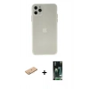 MARSİLYAN™- iPhone 11 Pro Max Kılıf Atlas Minimal Prime - Siyah 360 Mat Full Body Arka Koruyucu + Renkli Kamera Lens Koruma Cam - PE
