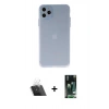 MARSİLYAN™- iPhone 11 Pro Max Kılıf Atlas Minimal Prime - Siyah 360 Mat Full Body Arka Koruyucu + Kamera Lens Koruma Cam - SF