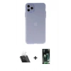 MARSİLYAN™- iPhone 11 Pro Max Kılıf Atlas Minimal Prime - Siyah 360 Mat Full Body Arka Koruyucu + Kamera Lens Koruma Cam - SF