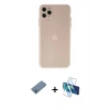 MARSİLYAN™- iPhone 11 Pro Max Kılıf Atlas Minimal Prime - Siyah 3D Antistatik Cam Ekran Koruyucu + Shine Kamera Lens Koruma Cam - MI