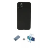 MARSİLYAN™- iPhone 11 Pro Max Kılıf Atlas Minimal Prime - Siyah 3D Antistatik Cam Ekran Koruyucu + Shine Kamera Lens Koruma Cam - MI