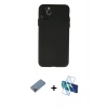 MARSİLYAN™- iPhone 11 Pro Max Kılıf Atlas Minimal Prime - Siyah 3D Antistatik Cam Ekran Koruyucu + Metal Kamera Lens Koruma Cam - MR