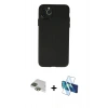 MARSİLYAN™- iPhone 11 Pro Max Kılıf Atlas Minimal Prime - Siyah 3D Antistatik Cam Ekran Koruyucu + Pers Alüminyum Kamera Lens - YL