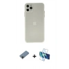 MARSİLYAN™- iPhone 11 Pro Max Kılıf Atlas Minimal Prime - Siyah 3D Antistatik Cam Ekran Koruyucu + Shine Kamera Lens Koruma Cam - SH
