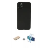 MARSİLYAN™- iPhone 11 Pro Max Kılıf Atlas Minimal Prime - Siyah 3D Antistatik Cam Ekran Koruyucu + Renkli Kamera Lens Koruma Cam - YL
