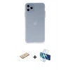 MARSİLYAN™- iPhone 11 Pro Max Kılıf Atlas Minimal Prime - Siyah 3D Antistatik Cam Ekran Koruyucu + Renkli Kamera Lens Koruma Cam - YL