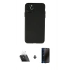 MARSİLYAN™- iPhone 11 Pro Max Kılıf Atlas Minimal Prime - Siyah 3D Antistatik Hayalet Cam Ekran Koruyucu + Kamera Lens Koruma Cam - SF