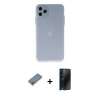 MARSİLYAN™- iPhone 11 Pro Max Kılıf Atlas Minimal Prime - Siyah 3D Antistatik Hayalet Cam Ekran Koruyucu + Metal Kamera Lens Koruma Cam - GS