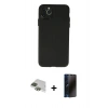 MARSİLYAN™- iPhone 11 Pro Max Kılıf Atlas Minimal Prime - Siyah 3D Antistatik Hayalet Cam Ekran Koruyucu + Pers Alüminyum Kamera Lens - YL