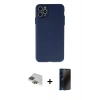 MARSİLYAN™- iPhone 11 Pro Max Kılıf Atlas Minimal Prime - Siyah 3D Antistatik Hayalet Cam Ekran Koruyucu + Pers Alüminyum Kamera Lens - YL