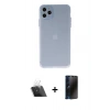 MARSİLYAN™- iPhone 11 Pro Max Kılıf Atlas Minimal Prime - Siyah 3D Antistatik Hayalet Cam Ekran Koruyucu + Kamera Lens Koruma Cam - SF