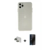 MARSİLYAN™- iPhone 11 Pro Max Kılıf Atlas Minimal Prime - Siyah 3D Antistatik Hayalet Cam Ekran Koruyucu + Pers Alüminyum Kamera Lens - YL