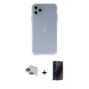 MARSİLYAN™- iPhone 11 Pro Max Kılıf Atlas Minimal Prime - Siyah 3D Antistatik Hayalet Cam Ekran Koruyucu + Pers Alüminyum Kamera Lens - YL