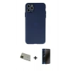MARSİLYAN™- iPhone 11 Pro Max Kılıf Atlas Minimal Prime - Siyah 3D Antistatik Hayalet Cam Ekran Koruyucu + Rainbow Kamera Lens Koruma Cam - YL