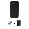 MARSİLYAN™- iPhone 11 Pro Max Kılıf Atlas Minimal Prime - Siyah 3D Antistatik Hayalet Cam Ekran Koruyucu + Shine Kamera Lens Koruma Cam - GS