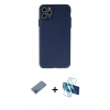 MARSİLYAN™- iPhone 11 Pro Max Kılıf Atlas Minimal Prime - Siyah 3D Antistatik Seramik Nano Ekran Koruyucu + Shine Kamera Lens Koruma Cam - MI
