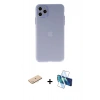 MARSİLYAN™- iPhone 11 Pro Max Kılıf Atlas Minimal Prime - Siyah 3D Antistatik Seramik Nano Ekran Koruyucu + Renkli Kamera Lens Koruma Cam - MI