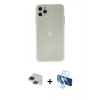 MARSİLYAN™- iPhone 11 Pro Max Kılıf Atlas Minimal Prime - Siyah 3D Antistatik Seramik Nano Ekran Koruyucu + Pers Alüminyum Kamera Lens - SH