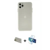 MARSİLYAN™- iPhone 11 Pro Max Kılıf Atlas Minimal Prime - Siyah 3D Antistatik Seramik Nano Ekran Koruyucu + Rainbow Kamera Lens Koruma Cam - GD