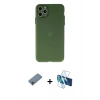 MARSİLYAN™- iPhone 11 Pro Max Kılıf Atlas Minimal Prime - Siyah 3D Antistatik Seramik Nano Ekran Koruyucu + Shine Kamera Lens Koruma Cam - GI