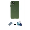MARSİLYAN™- iPhone 11 Pro Max Kılıf Atlas Minimal Prime - Siyah 3D Antistatik Seramik Nano Ekran Koruyucu + Metal Kamera Lens Koruma Cam - MI