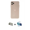 MARSİLYAN™- iPhone 11 Pro Max Kılıf Atlas Minimal Prime - Siyah 3D Antistatik Seramik Nano Ekran Koruyucu + Rainbow Kamera Lens Koruma Cam - YL