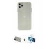 MARSİLYAN™- iPhone 11 Pro Max Kılıf Atlas Minimal Prime - Siyah 3D Antistatik Seramik Nano Ekran Koruyucu + Rainbow Kamera Lens Koruma Cam - YL
