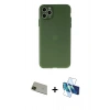 MARSİLYAN™- iPhone 11 Pro Max Kılıf Atlas Minimal Prime - Siyah 3D Antistatik Seramik Nano Ekran Koruyucu + Rainbow Kamera Lens Koruma Cam - YL