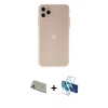 MARSİLYAN™- iPhone 11 Pro Max Kılıf Atlas Minimal Prime - Siyah 3D Antistatik Seramik Nano Ekran Koruyucu + Rainbow Kamera Lens Koruma Cam - GD