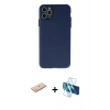 MARSİLYAN™- iPhone 11 Pro Max Kılıf Atlas Minimal Prime - Siyah 3D Antistatik Seramik Nano Ekran Koruyucu + Renkli Kamera Lens Koruma Cam - MI