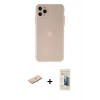 MARSİLYAN™- iPhone 11 Pro Max Kılıf Atlas Minimal Prime - Siyah 6D Mat Seramik Hayalet Nano Ekran Koruyucu + Renkli Kamera Lens Koruma Cam - MI