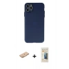 MARSİLYAN™- iPhone 11 Pro Max Kılıf Atlas Minimal Prime - Siyah 6D Mat Seramik Hayalet Nano Ekran Koruyucu + Renkli Kamera Lens Koruma Cam - TU